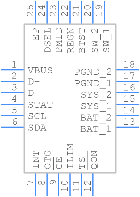 BQ25890RTWR - Texas Instruments - PCB symbol