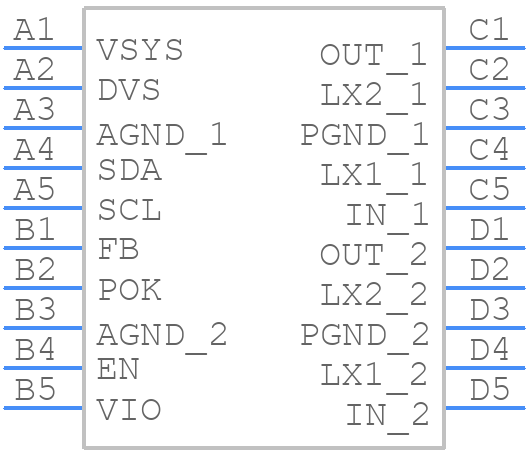 MAX77801EWP+ - Analog Devices - PCB symbol
