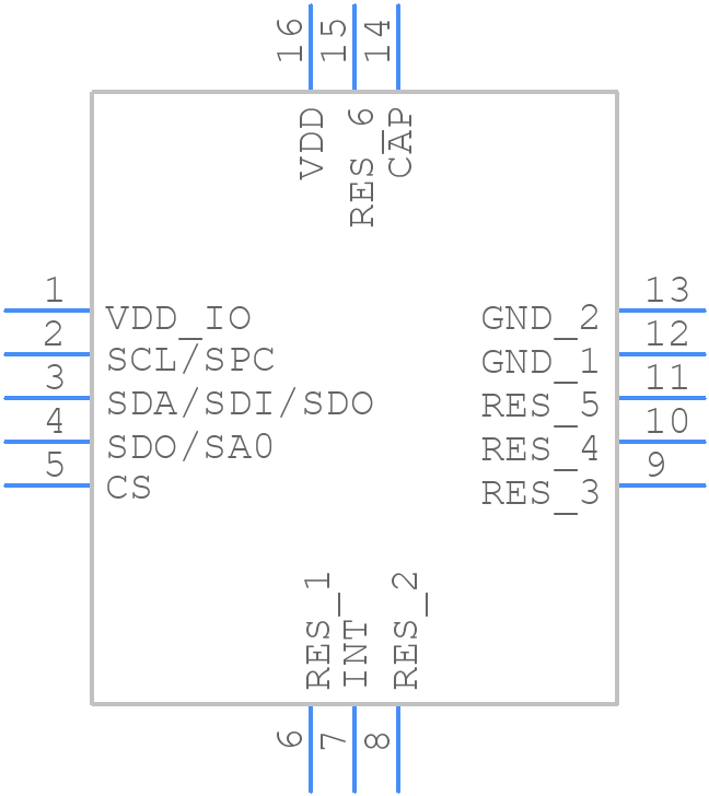 LSM6DS0TR - STMicroelectronics - PCB symbol