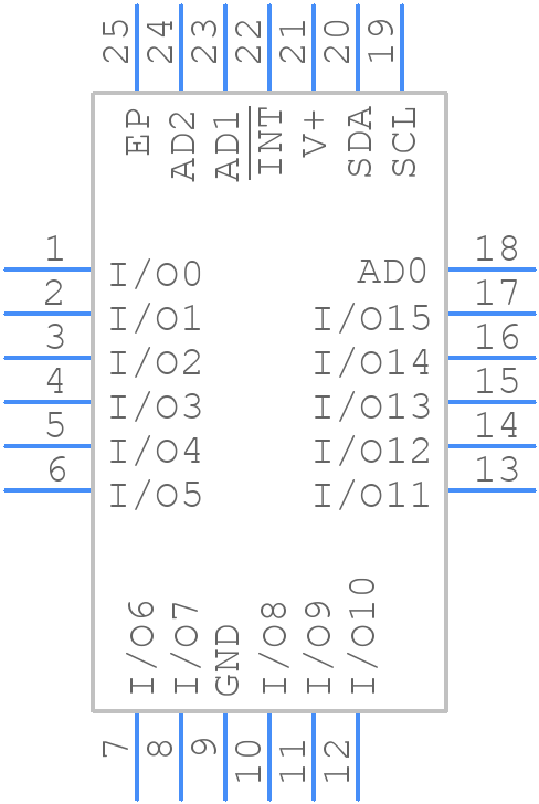 MAX7311ATG+ - Analog Devices - PCB symbol