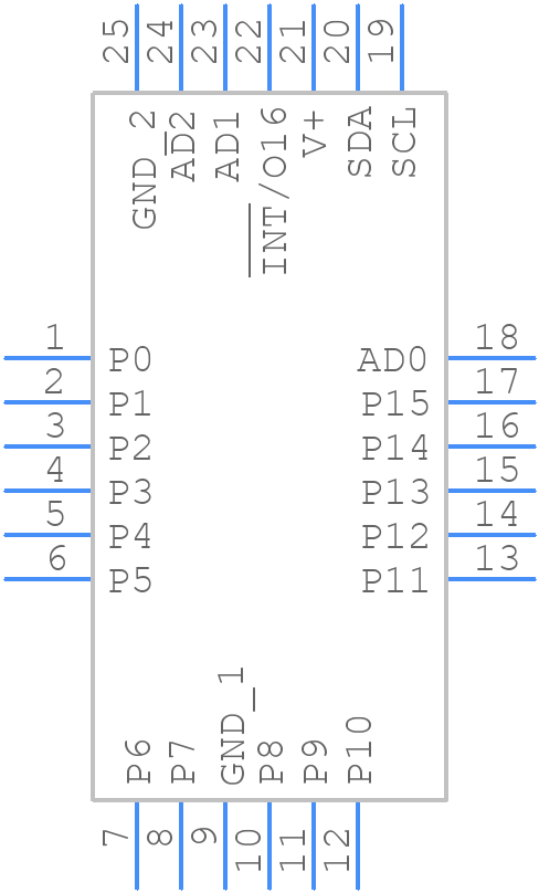 MAX7313ATG+ - Analog Devices - PCB symbol