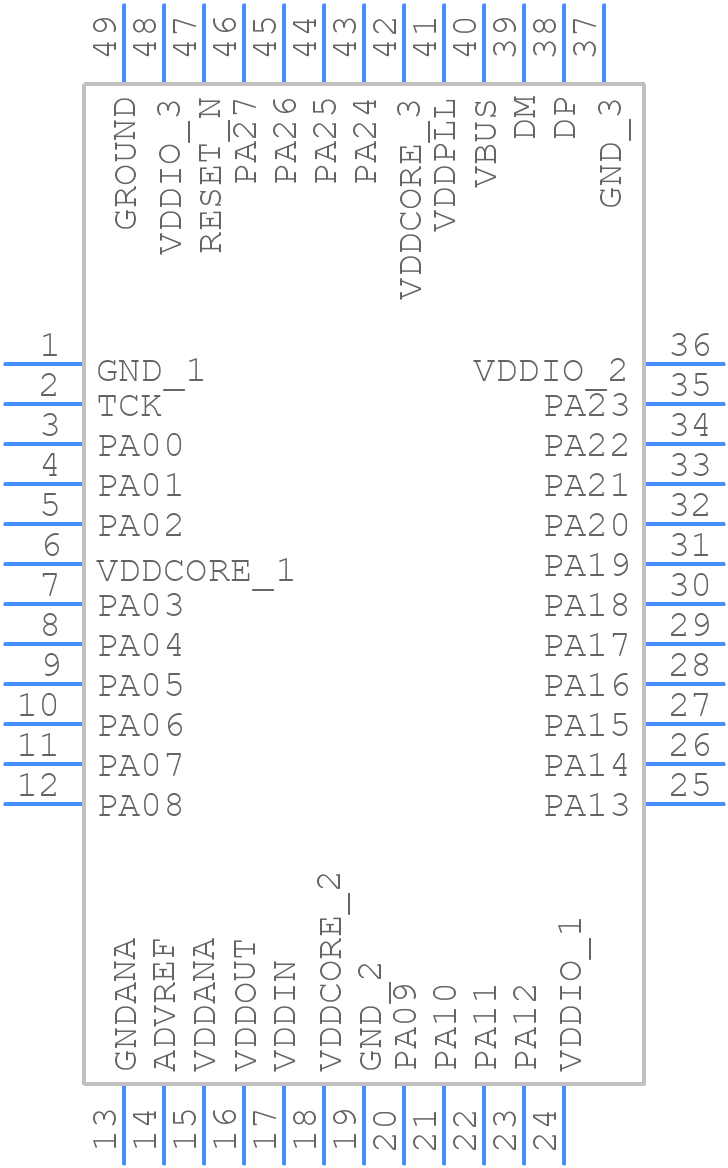 AT32UC3B1512-Z1UT - Microchip - PCB symbol