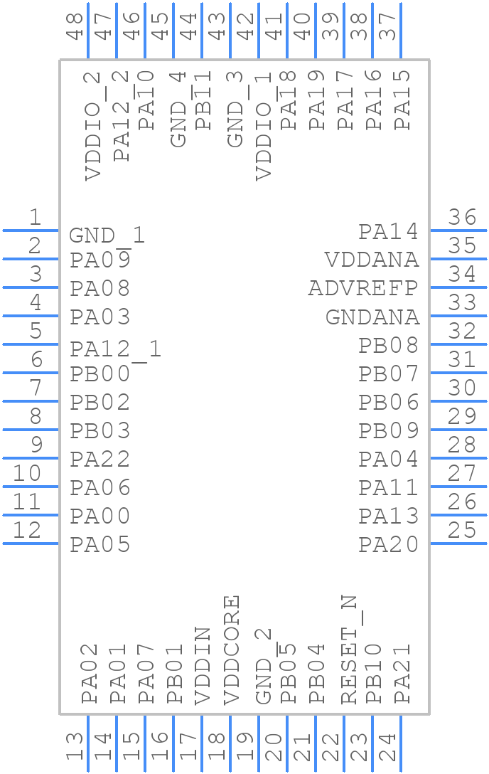 AT32UC3L0256-AUT - Microchip - PCB symbol