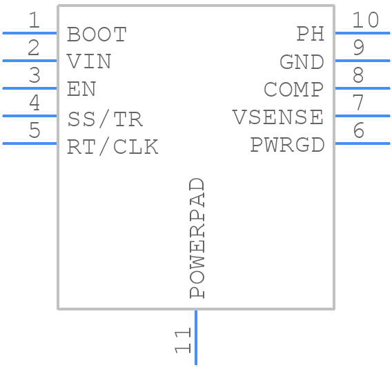 TPS54060MDGQTEP - Texas Instruments - PCB symbol