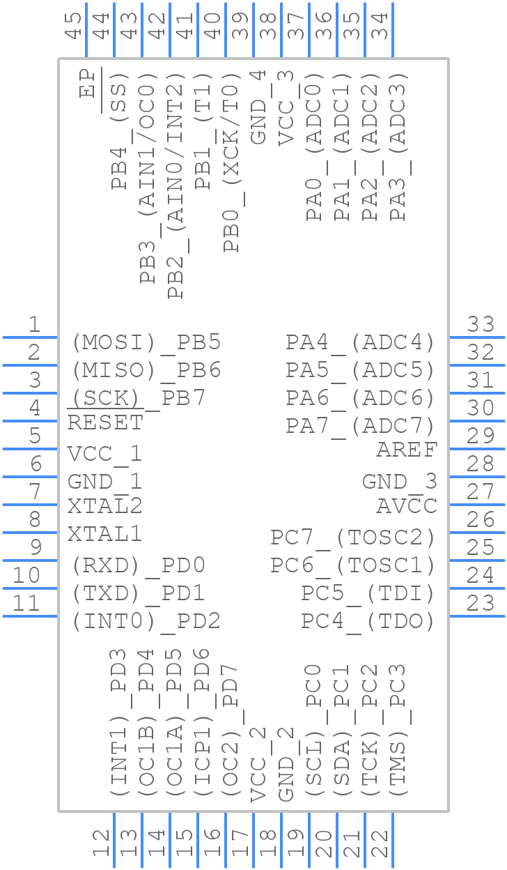 ATMEGA16A-MU - Microchip - PCB symbol