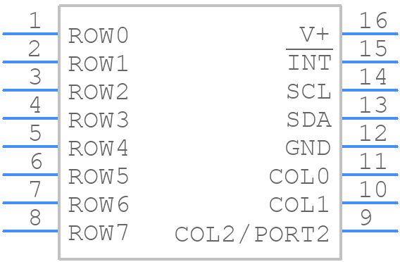 MAX7347AEE+T - Analog Devices - PCB symbol