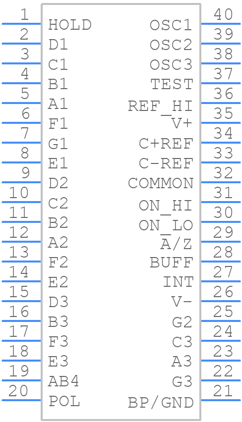 ICL7116CPL+ - Analog Devices - PCB symbol