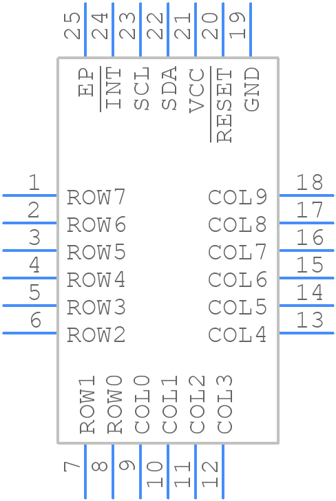 TCA8418RTWR - Texas Instruments - PCB symbol