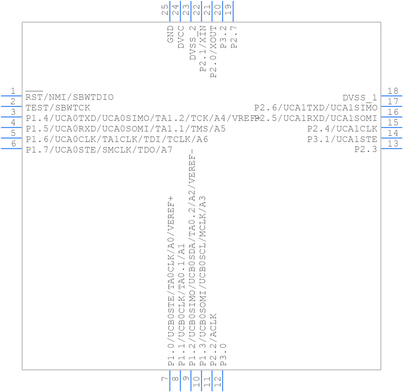 MSP430FR2433IRGET - Texas Instruments - PCB symbol