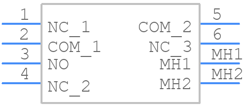 100DP3T1B4M7QE - E-Switch - PCB symbol