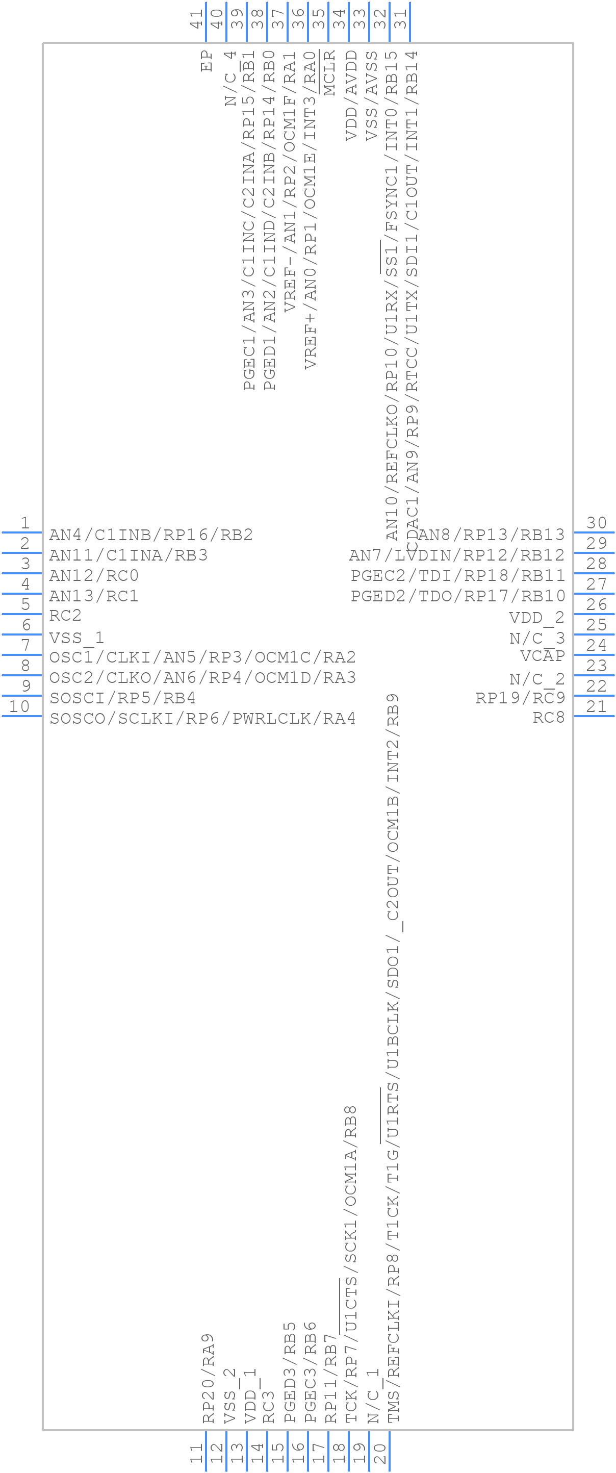 PIC32MM0064GPL036-I/MV - Microchip - PCB symbol