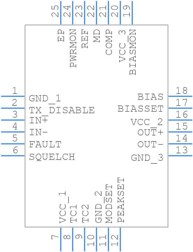 MAX3740AETG+T - Analog Devices - PCB symbol
