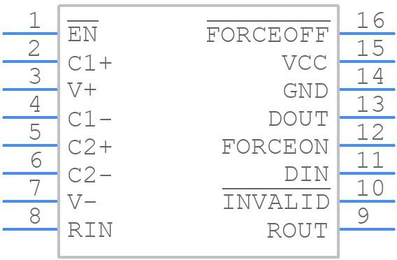 MAX3221IPWG4 - Texas Instruments - PCB symbol