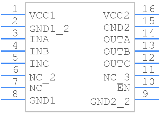 ISO7230ADW - Texas Instruments - PCB symbol