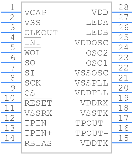 ENC28J60-I/SP - Microchip - PCB symbol