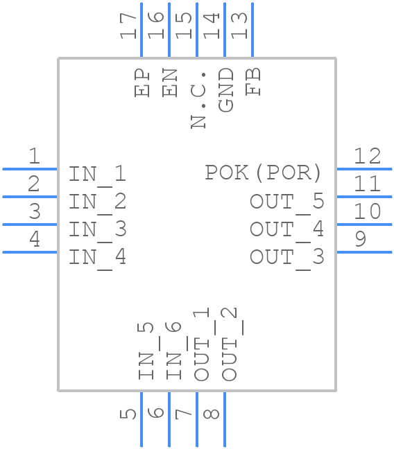 MAX8556ETE+ - Analog Devices - PCB symbol