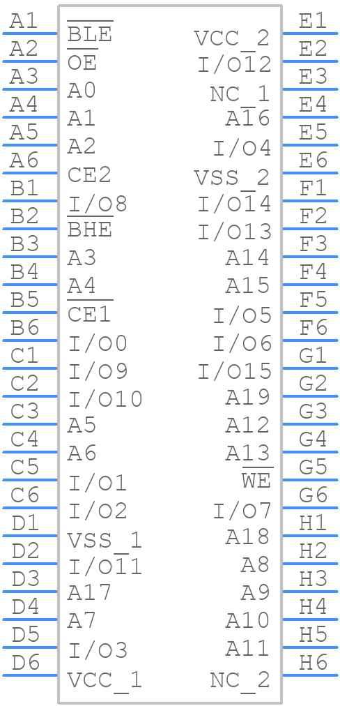 CY62167EV30LL-45BVXI - Infineon - PCB symbol