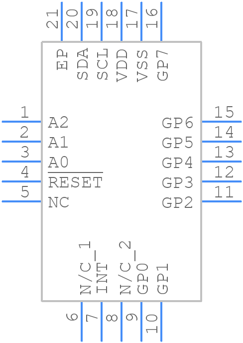 MCP23008-E/ML - Microchip - PCB symbol