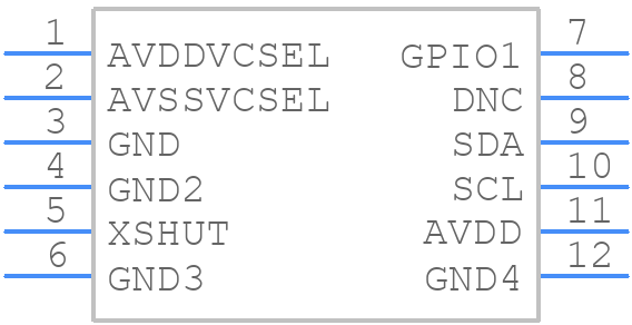 VL53L0CXV0DH/1 - STMicroelectronics - PCB symbol