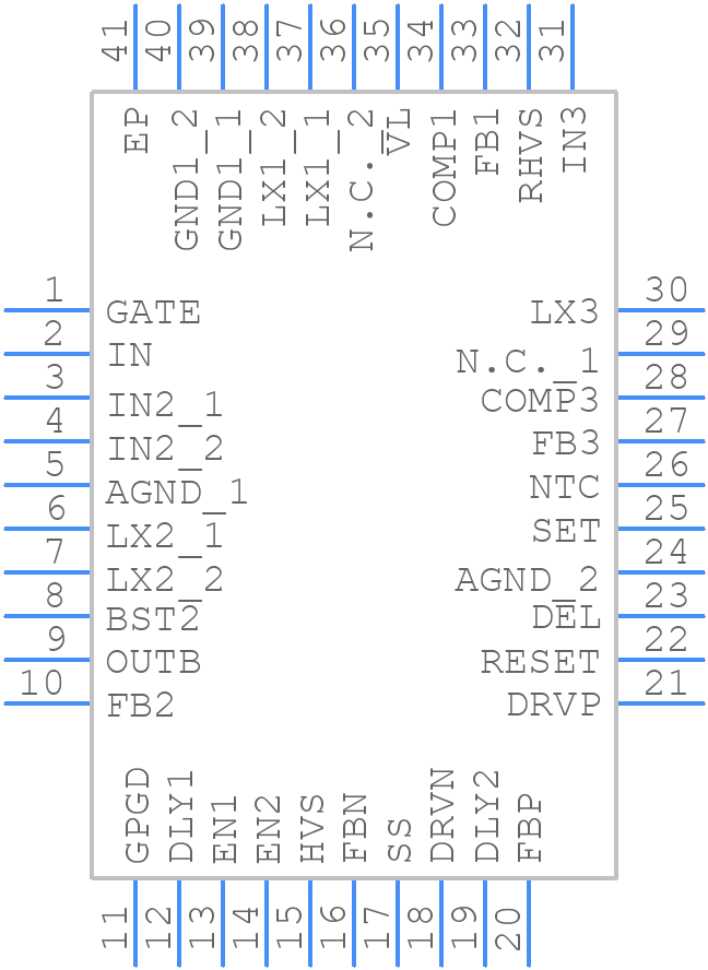 MAX17122ETL+T - Analog Devices - PCB symbol
