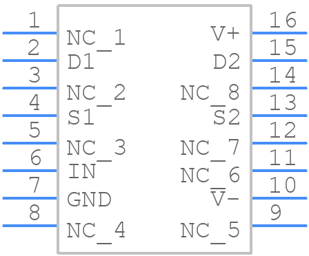 DG301ACWE+ - Analog Devices - PCB symbol