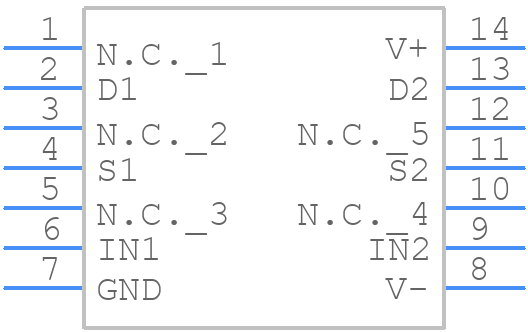 DG300ACJ+ - Analog Devices - PCB symbol
