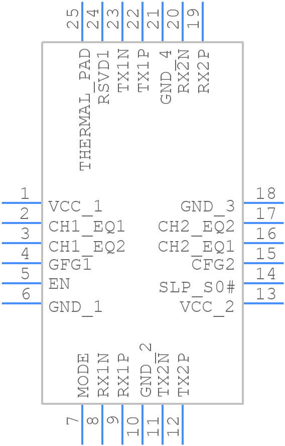 TUSB1002RGER - Texas Instruments - PCB symbol