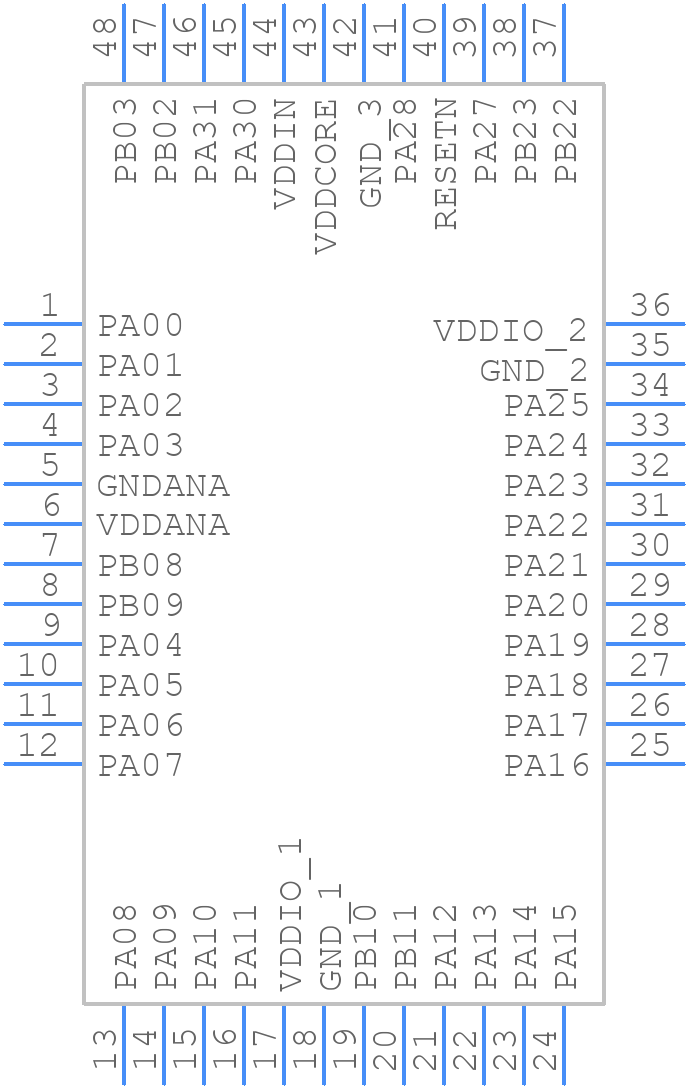 ATSAMC21G18A-AUT - Microchip - PCB symbol