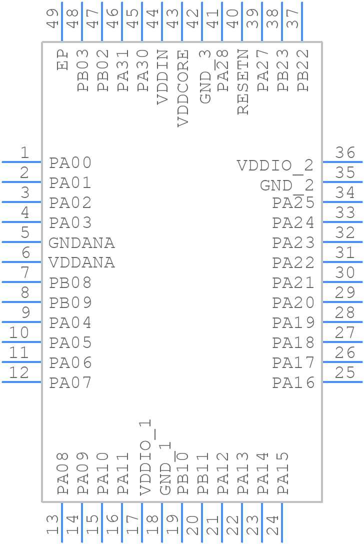 ATSAMC21G18A-MUT - Microchip - PCB symbol