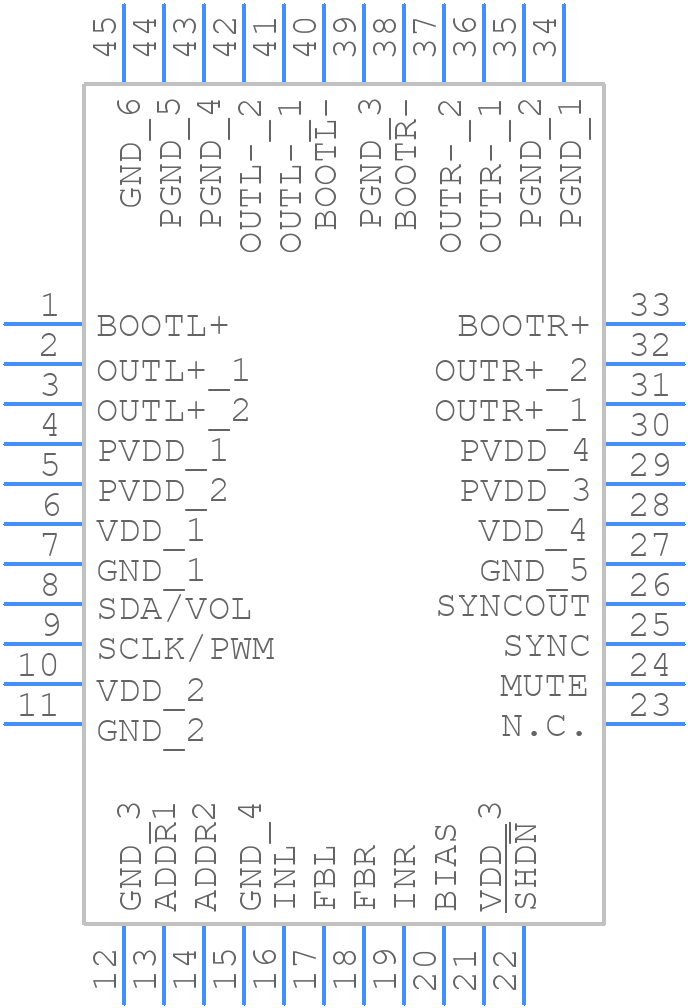 MAX9744ETH+T - Analog Devices - PCB symbol