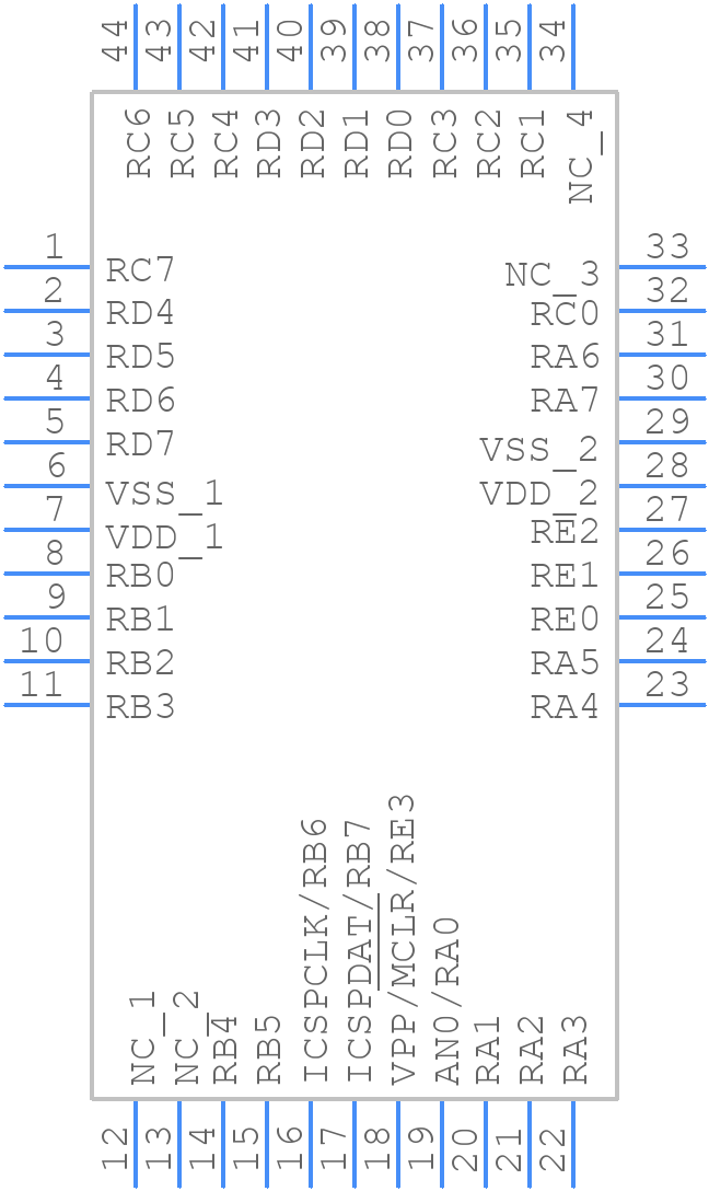 PIC16F18877-I/PT - Microchip - PCB symbol