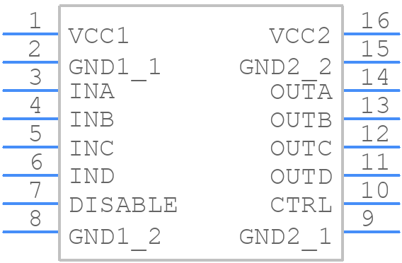 ISO7240CFDWR - Texas Instruments - PCB symbol