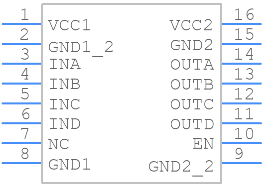 ISO7240ADW - Texas Instruments - PCB symbol