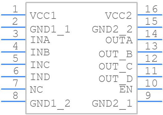 ISO7240ADWG4 - Texas Instruments - PCB symbol