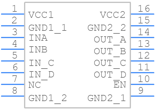 ISO7240ADWRG4 - Texas Instruments - PCB symbol
