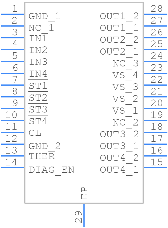 TPS4H160BQPWPRQ1 - Texas Instruments - PCB symbol