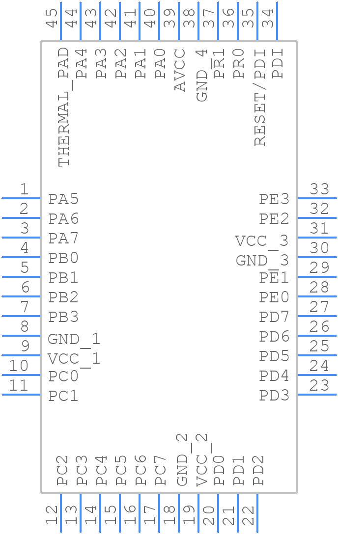 ATXMEGA16A4U-MH - Microchip - PCB symbol