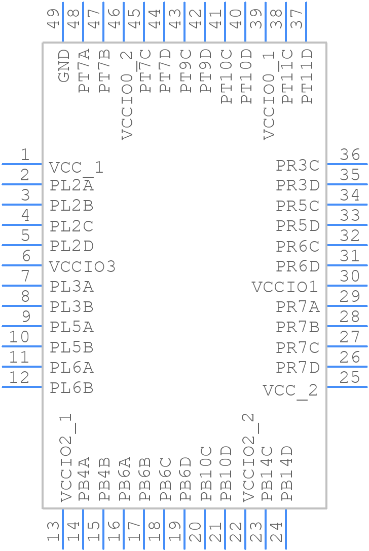 LCMXO2-640HC-5SG48I - Lattice Semiconductor - PCB symbol
