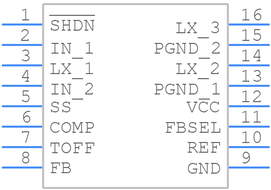 MAX1644EAE+T - Analog Devices - PCB symbol