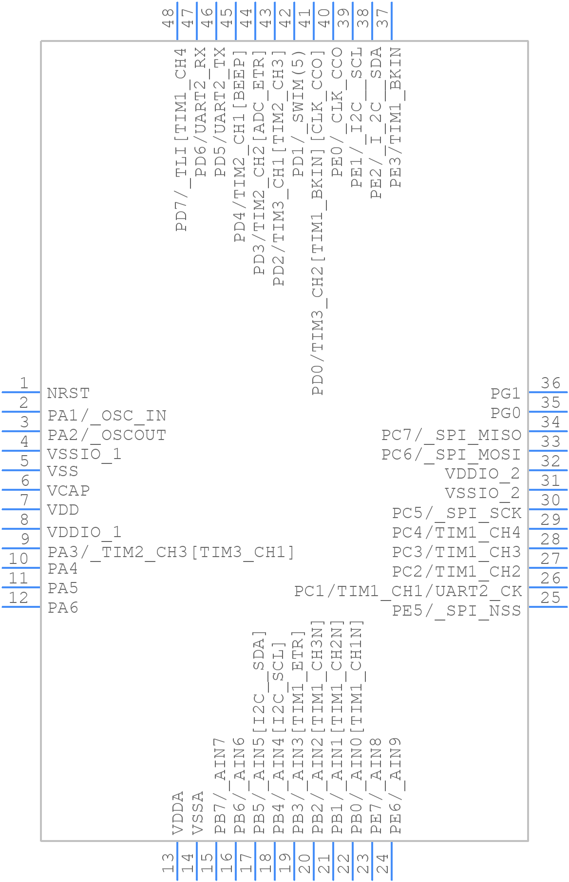 STM8S105C6T3 - STMicroelectronics - PCB symbol