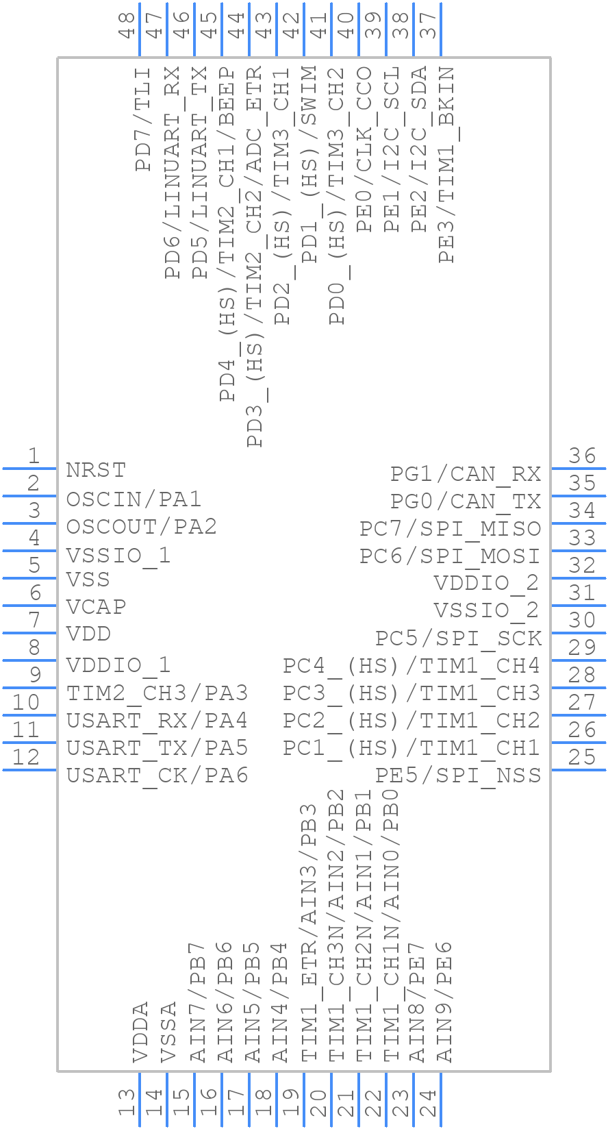 STM8AF52A8TDY - STMicroelectronics - PCB symbol