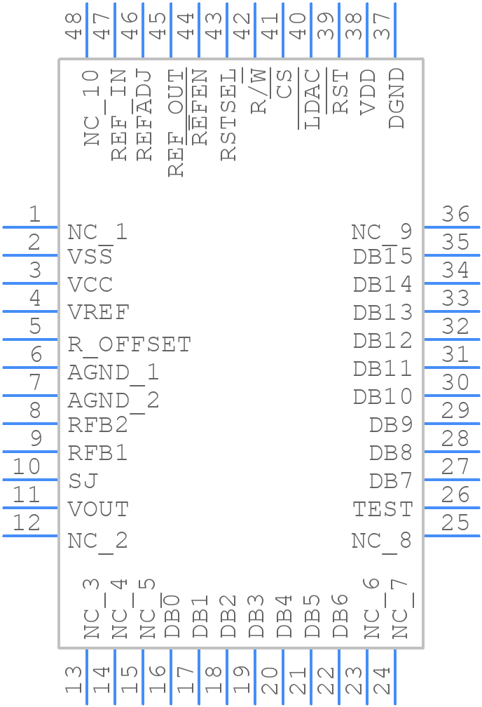 DAC7742YC/250 - Texas Instruments - PCB symbol