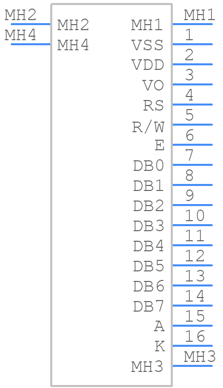 204A-CC-BC-3LP - Displaytech - PCB symbol