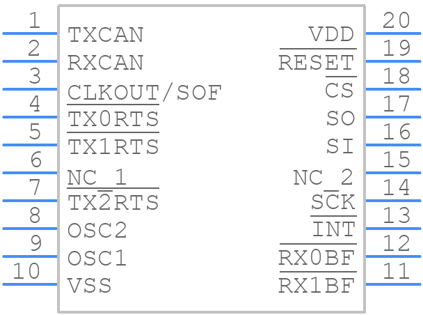 MCP2515T-I/ST - Microchip - PCB symbol