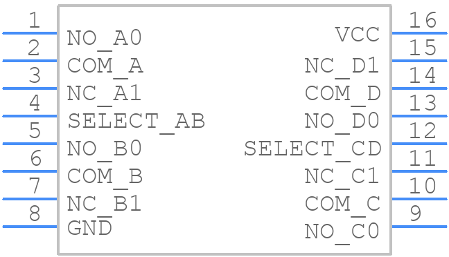 NLAS44599DT - onsemi - PCB symbol