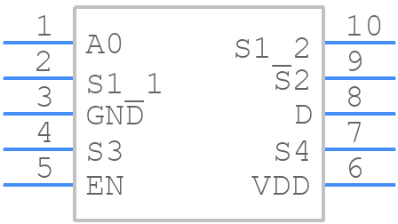 ADG804YRMZ-REEL - Analog Devices - PCB symbol