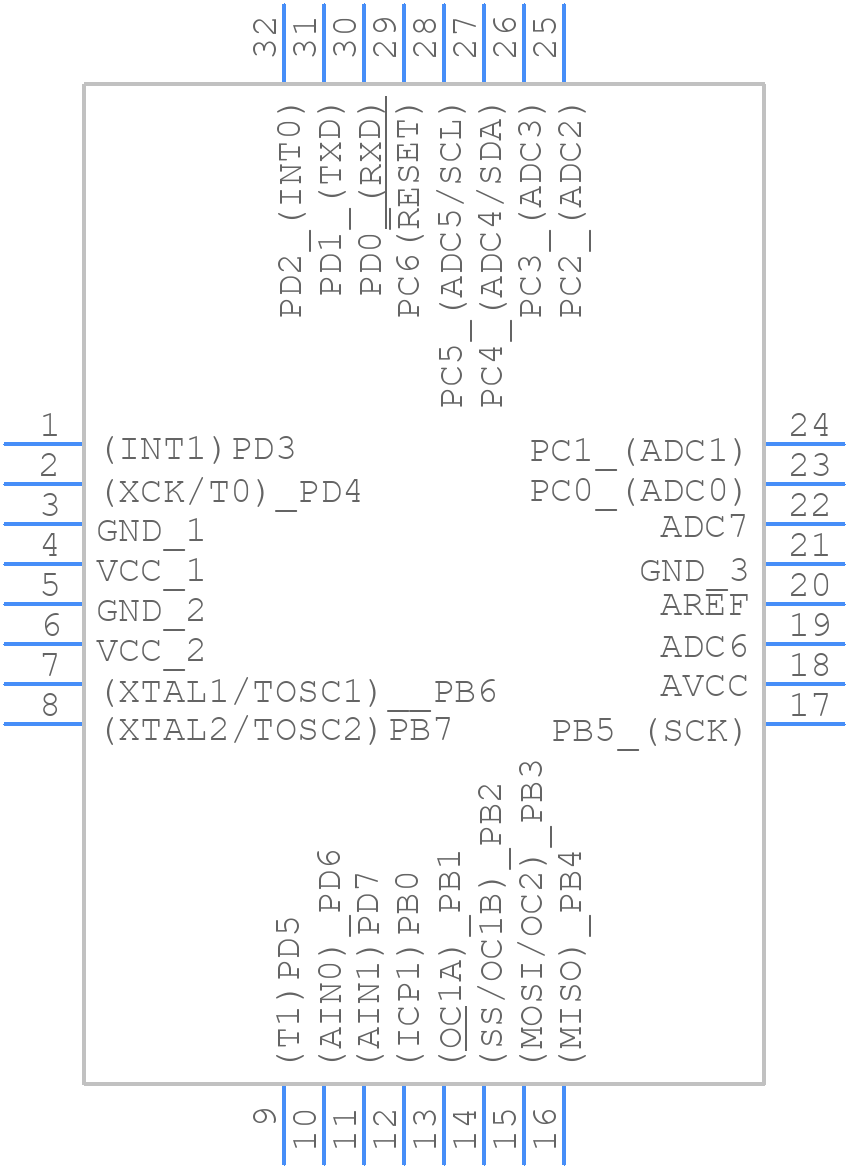 ATMEGA8A-AN - Microchip - PCB symbol