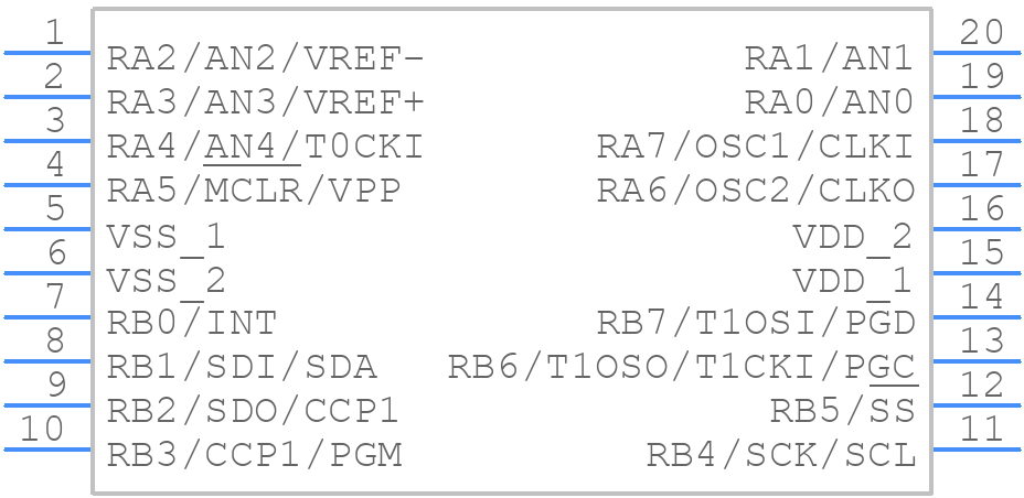 PIC16F819-E/SS - Microchip - PCB symbol