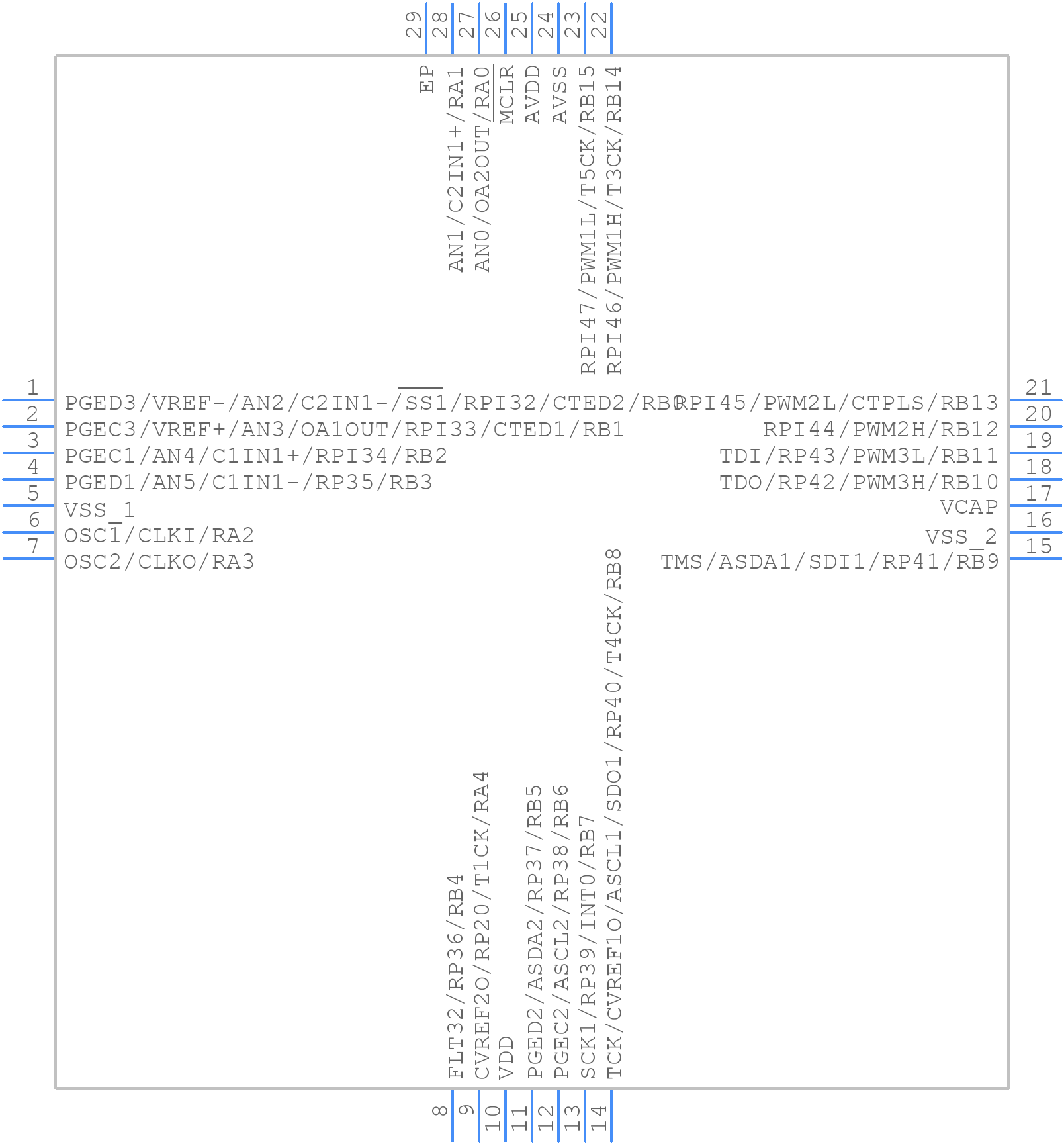 DSPIC33EP32MC202T-I/MM - Microchip - PCB symbol