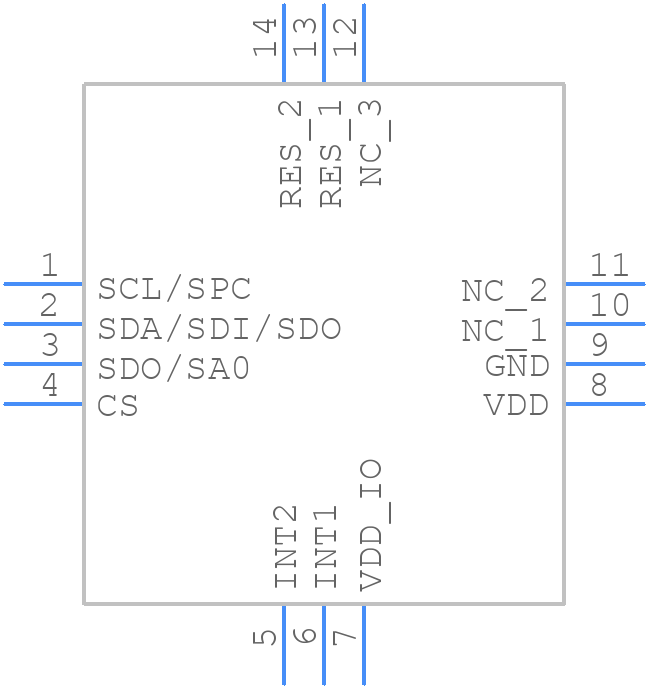 LIS2DE - STMicroelectronics - PCB symbol